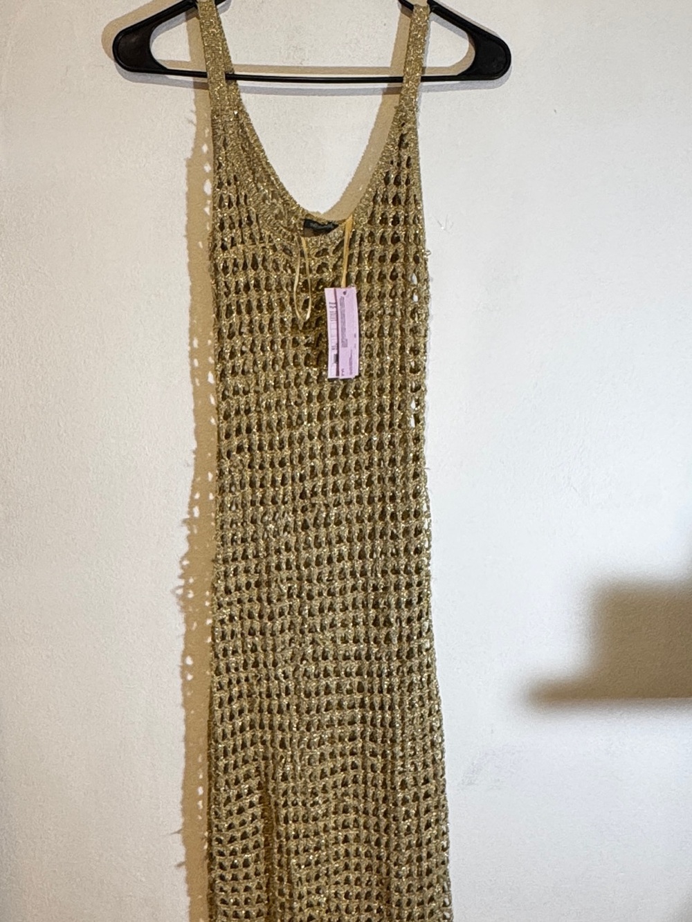 wild fable Metallic Gold Crochet Maxi Dress